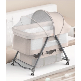 Baby Bassinet Portable Multifunctional Foldable Newborn Bird's Nest Sleeping Basket with Mosquito Net Adjustable Baby Crib