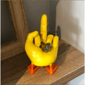 Middle Finger Cute Duck Figurine Funny Small Duck Sculpture Resin Craft for Home Garden Desk Decoration