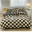 Plaid Style Bedding Set Skin-friendly Quilt Cover Pillowcase Bedsheet Home Bed Linen Sets Single/Full/Queen/King Size Bedclothes