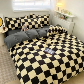 Plaid Style Bedding Set Skin-friendly Quilt Cover Pillowcase Bedsheet Home Bed Linen Sets Single/Full/Queen/King Size Bedclothes