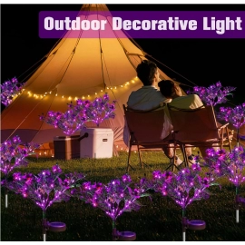 1pc Solar Garden Light Phalaenopsis Flower Light LED Orchids Yard Decorative Lamp Outdoor Garden Lawn Pathway Patio Decoration