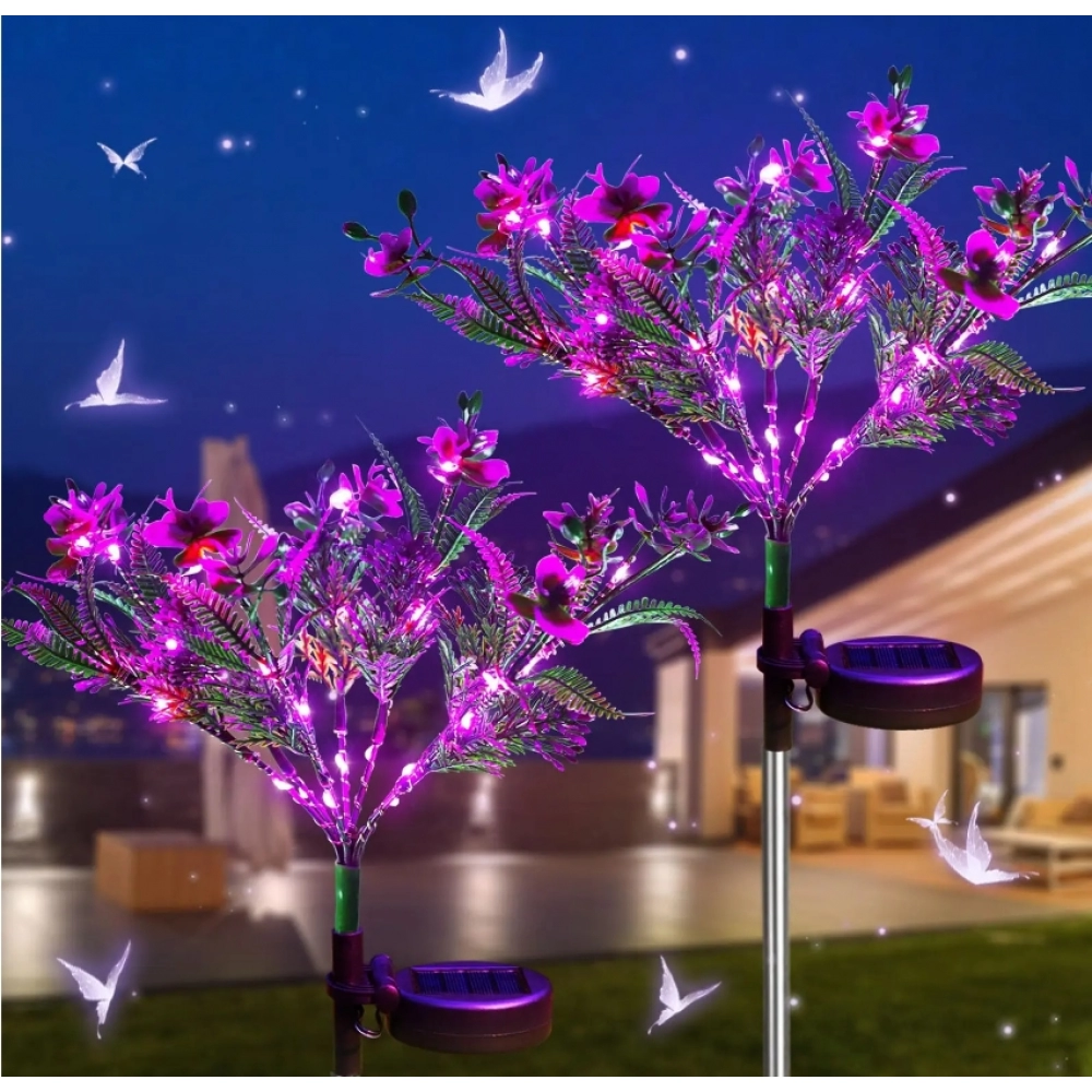 1pc Solar Garden Light Phalaenopsis Flower Light LED Orchids Yard Decorative Lamp Outdoor Garden Lawn Pathway Patio Decoration 1pc Solar Garden Light Phalaenopsis Flower Light LED Orchids Yard Decorative Lamp Outdoor Garden Lawn Pathway Patio Decoration