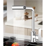 Waterfall kitchen faucet stainless steel 360° rotating waterfall flow spray head hot and cold water sink mixer kitchen faucet