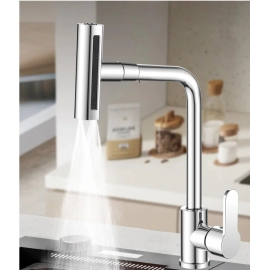 Waterfall kitchen faucet stainless steel 360° rotating waterfall flow spray head hot and cold water sink mixer kitchen faucet
