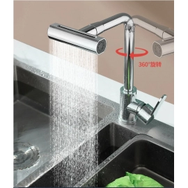 Waterfall kitchen faucet stainless steel 360° rotating waterfall flow spray head hot and cold water sink mixer kitchen faucet