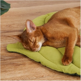 Autumn and winter thickened leaf shape pet floor mat cat pet mat cotton fabric kennel cat mat